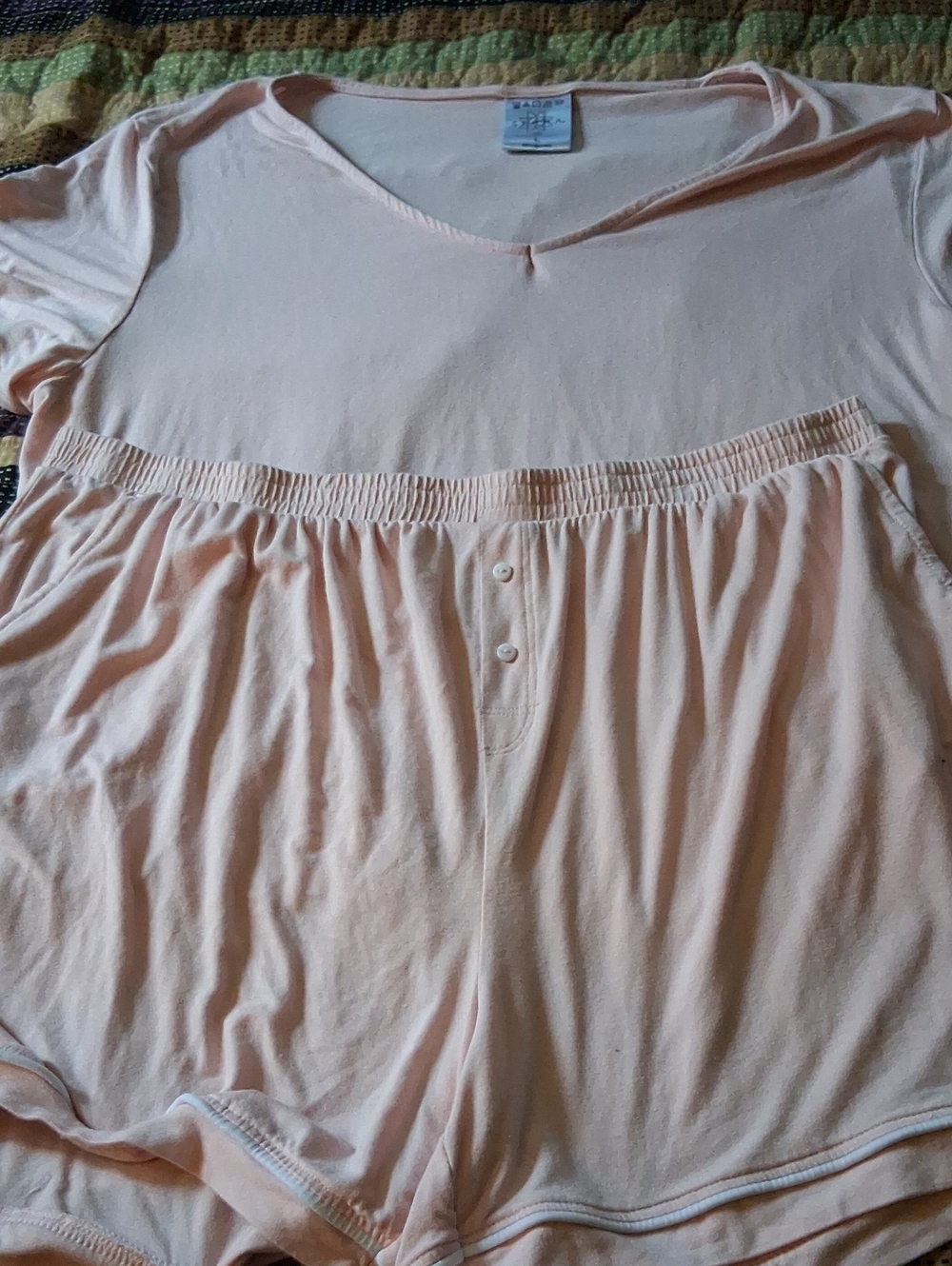 Women’s Soft Peach Short-Sleeve Pajama Set